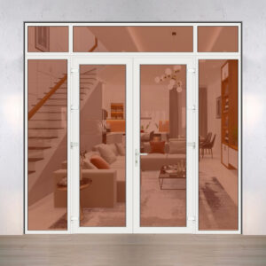 Cửa đi nhựa lõi thép 2 cánh + 2 vách
